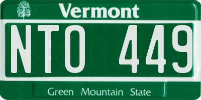 VT license plate NTO449
