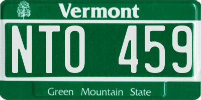 VT license plate NTO459