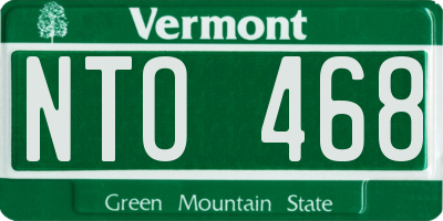 VT license plate NTO468