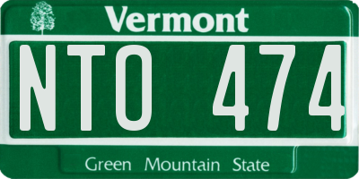 VT license plate NTO474