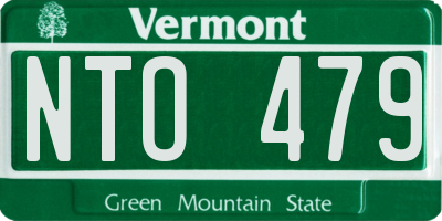 VT license plate NTO479