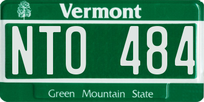 VT license plate NTO484