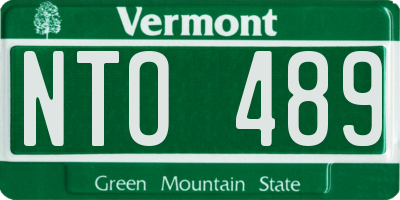 VT license plate NTO489