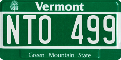 VT license plate NTO499