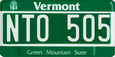 VT license plate NTO505