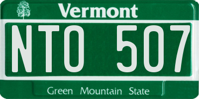 VT license plate NTO507