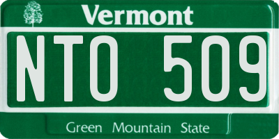 VT license plate NTO509