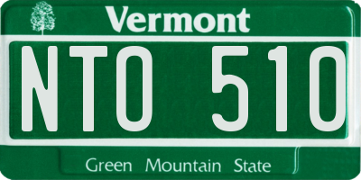 VT license plate NTO510