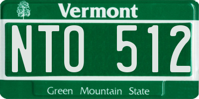 VT license plate NTO512