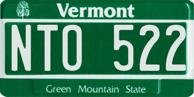 VT license plate NTO522