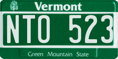 VT license plate NTO523