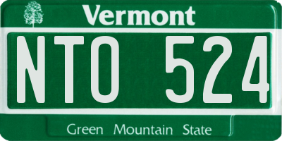 VT license plate NTO524