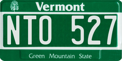 VT license plate NTO527