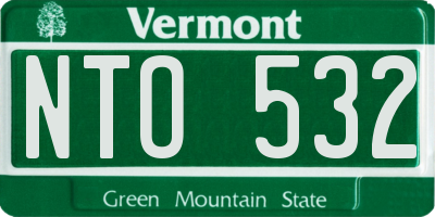 VT license plate NTO532