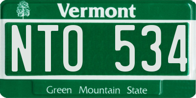VT license plate NTO534