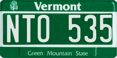 VT license plate NTO535