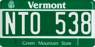 VT license plate NTO538