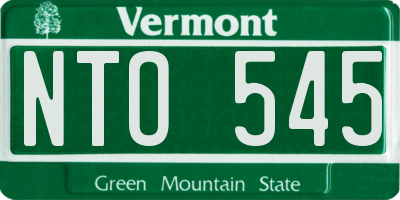VT license plate NTO545