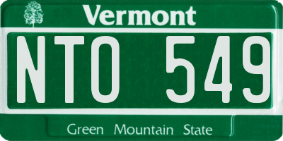 VT license plate NTO549