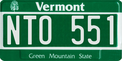 VT license plate NTO551