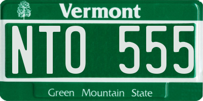 VT license plate NTO555