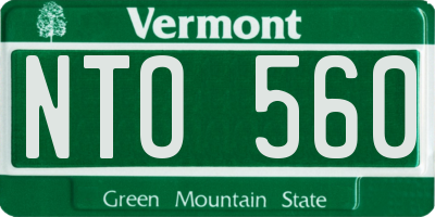 VT license plate NTO560