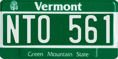 VT license plate NTO561