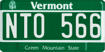 VT license plate NTO566