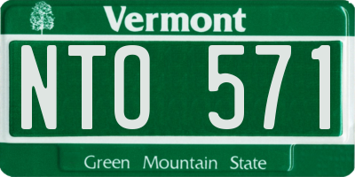 VT license plate NTO571