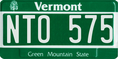 VT license plate NTO575