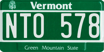 VT license plate NTO578
