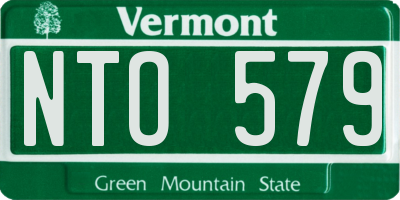 VT license plate NTO579