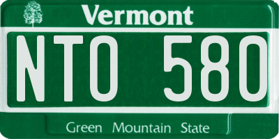VT license plate NTO580