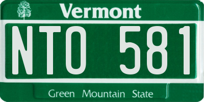 VT license plate NTO581