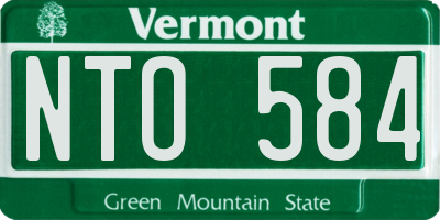 VT license plate NTO584