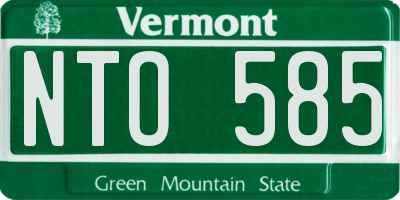 VT license plate NTO585