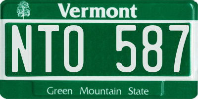 VT license plate NTO587