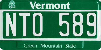 VT license plate NTO589