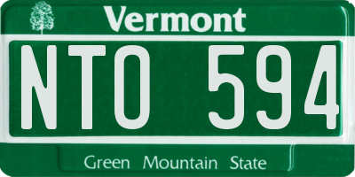 VT license plate NTO594