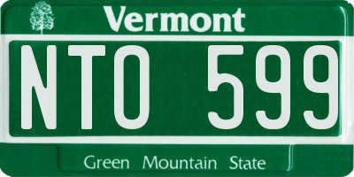 VT license plate NTO599