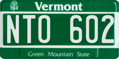 VT license plate NTO602