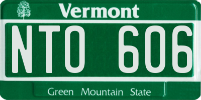 VT license plate NTO606