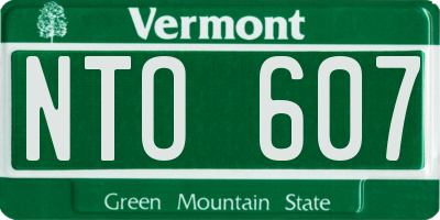 VT license plate NTO607