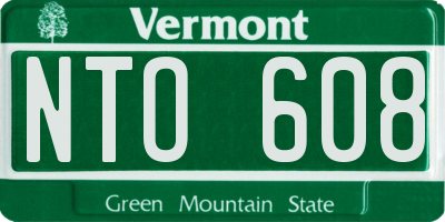 VT license plate NTO608