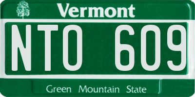 VT license plate NTO609