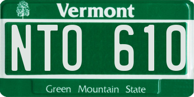 VT license plate NTO610