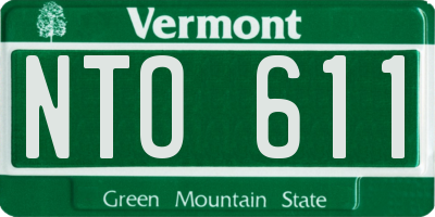 VT license plate NTO611