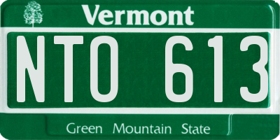 VT license plate NTO613