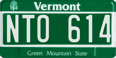 VT license plate NTO614