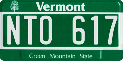 VT license plate NTO617